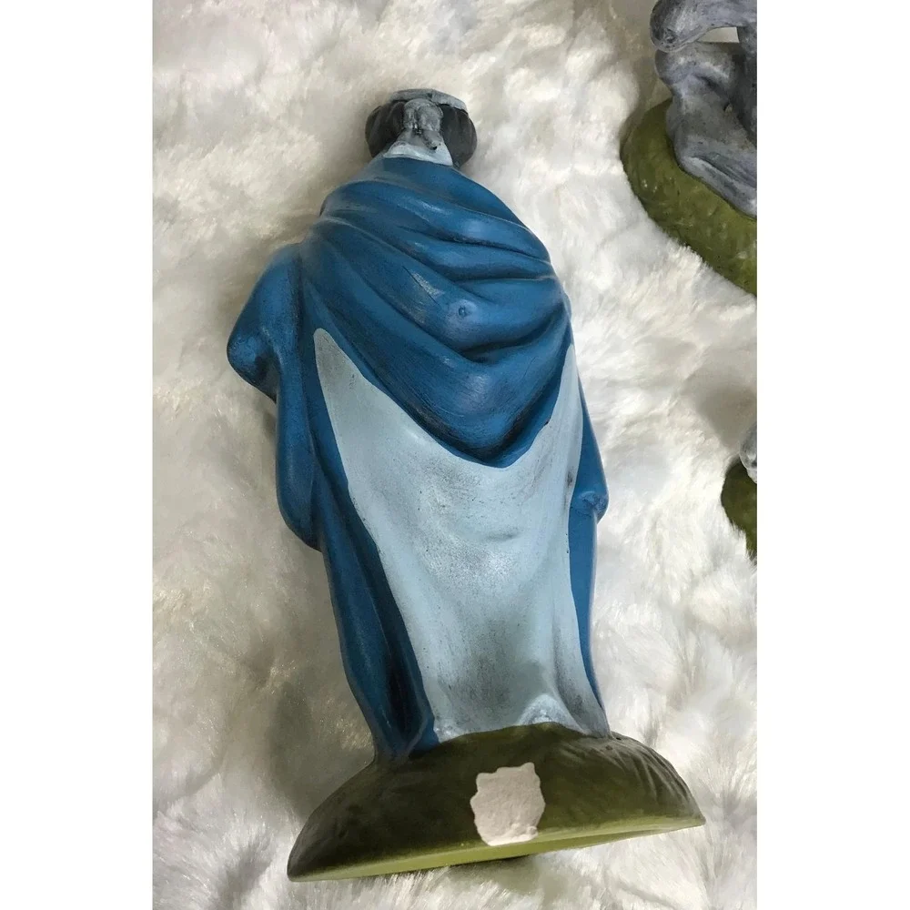 Vintage Christmas Nativity Set Atlantic Mold 17 Piece Ceramic 1970 Hand Painted‎